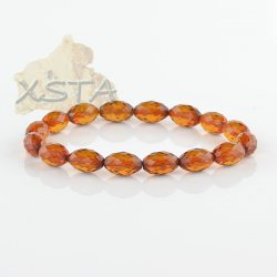 Faceted cognac amber bracelet